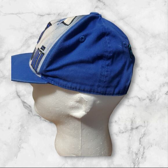 Star Wars R2D2 Youth OSFM Strapback Cap Hat Droid White Blue - Picture 3 of 12